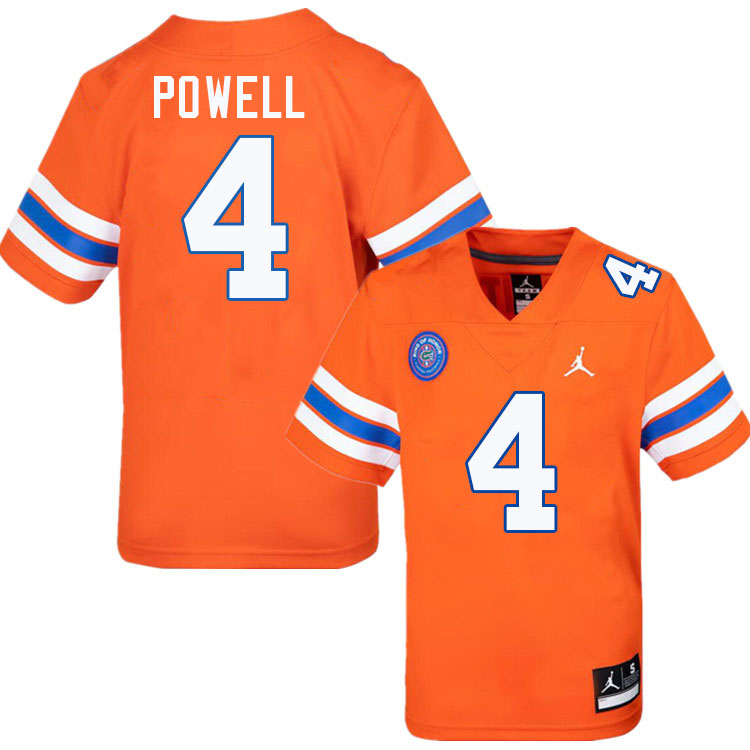 Brandon Powell Florida Jersey,Florida Gators #4 Brandon Powell Jersey Youth Uniforms-Throwback Orang